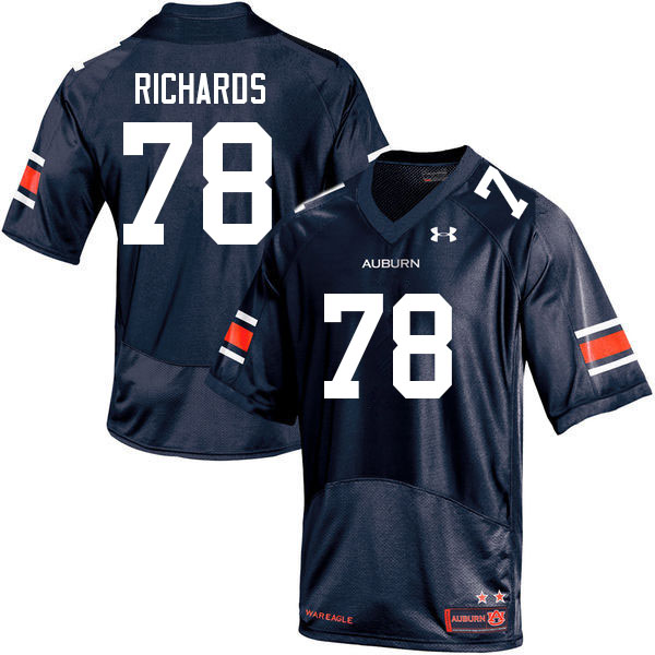 Men #78 Evan Richards Auburn Tigers College Football Jerseys Sale-Navy